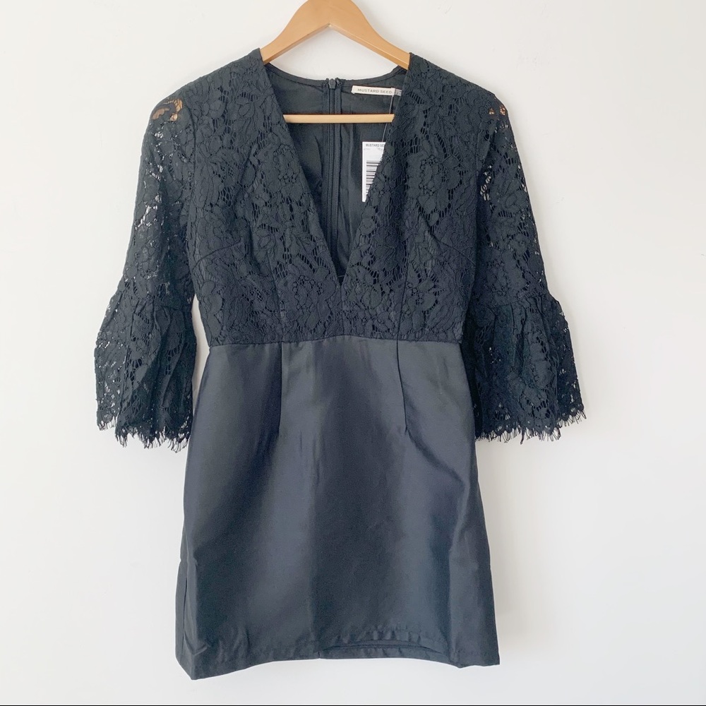 Mustard Seed Black Lace Party Dress